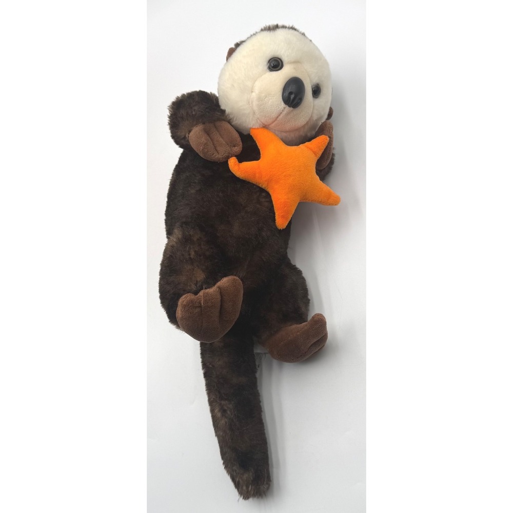 The Petting Zoo Sea Otter Plush Starfish 1994 Vintage 11" Brown Stuffed Animal